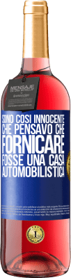 29,95 € Spedizione Gratuita | Vino rosato Edizione ROSÉ Sono così innocente che pensavo che fornicare fosse una casa automobilistica Etichetta Blu. Etichetta personalizzabile Vino giovane Raccogliere 2023 Tempranillo