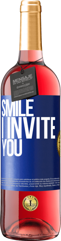29,95 € Free Shipping | Rosé Wine ROSÉ Edition Smile I invite you Blue Label. Customizable label Young wine Harvest 2023 Tempranillo