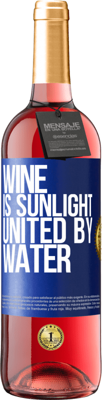 29,95 € 送料無料 | ロゼワイン ROSÉエディション ワインは日光であり、水と結合している 青いタグ. カスタマイズ可能なラベル 若いワイン 収穫 2023 Tempranillo