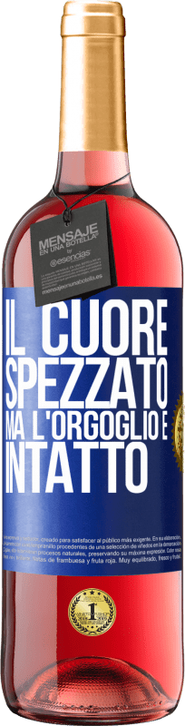 29,95 € Spedizione Gratuita | Vino rosato Edizione ROSÉ Il cuore spezzato Ma l'orgoglio è intatto Etichetta Blu. Etichetta personalizzabile Vino giovane Raccogliere 2024 Tempranillo