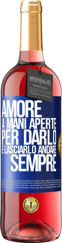 29,95 € Spedizione Gratuita | Vino rosato Edizione ROSÉ Amore, a mani aperte. Per darlo e lasciarlo andare. sempre Etichetta Blu. Etichetta personalizzabile Vino giovane Raccogliere 2024 Tempranillo