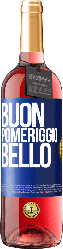 29,95 € Spedizione Gratuita | Vino rosato Edizione ROSÉ Buon pomeriggio, bello Etichetta Blu. Etichetta personalizzabile Vino giovane Raccogliere 2024 Tempranillo