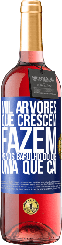 29,95 € Envio grátis | Vinho rosé Edição ROSÉ Mil árvores que crescem fazem menos barulho do que uma que cai Etiqueta Azul. Etiqueta personalizável Vinho jovem Colheita 2024 Tempranillo