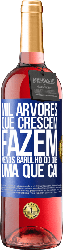 29,95 € Envio grátis | Vinho rosé Edição ROSÉ Mil árvores que crescem fazem menos barulho do que uma que cai Etiqueta Azul. Etiqueta personalizável Vinho jovem Colheita 2025 Tempranillo