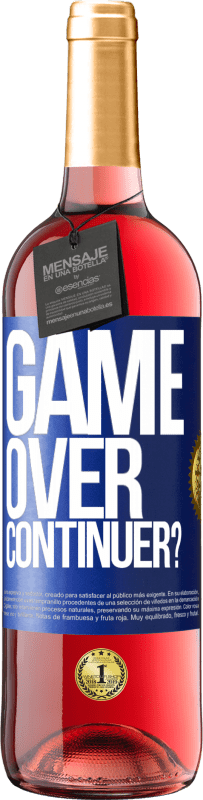 29,95 € Envoi gratuit | Vin rosé Édition ROSÉ GAME OVER. Continuer? Étiquette Bleue. Étiquette personnalisable Vin jeune Récolte 2024 Tempranillo