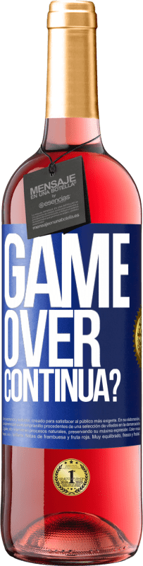 29,95 € Spedizione Gratuita | Vino rosato Edizione ROSÉ GAME OVER. Continua? Etichetta Blu. Etichetta personalizzabile Vino giovane Raccogliere 2025 Tempranillo