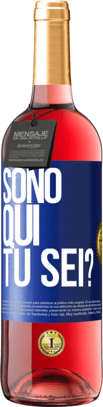 29,95 € Spedizione Gratuita | Vino rosato Edizione ROSÉ Sono qui. Tu sei? Etichetta Blu. Etichetta personalizzabile Vino giovane Raccogliere 2023 Tempranillo