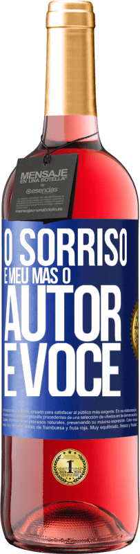 29,95 € Envio grátis | Vinho rosé Edição ROSÉ O sorriso é meu, mas o autor é você Etiqueta Azul. Etiqueta personalizável Vinho jovem Colheita 2023 Tempranillo