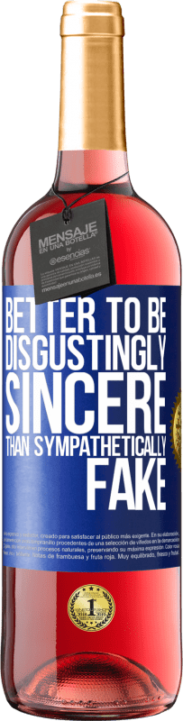 29,95 € 免费送货 | 桃红葡萄酒 ROSÉ版 最好是令人厌恶的真诚比同情的错误 蓝色标签. 可自定义的标签 青年酒 收成 2025 Tempranillo