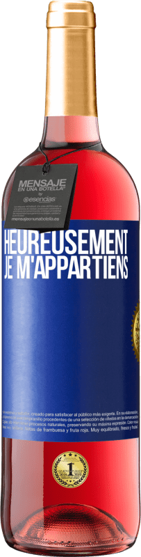 29,95 € Envoi gratuit | Vin rosé Édition ROSÉ Heureusement, je m'appartiens Étiquette Bleue. Étiquette personnalisable Vin jeune Récolte 2023 Tempranillo