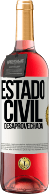 29,95 € Envío gratis | Vino Rosado Edición ROSÉ Estado civil: desaprovechada Etiqueta Blanca. Etiqueta personalizable Vino joven Cosecha 2024 Tempranillo