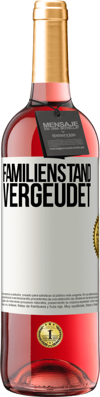 29,95 € Kostenloser Versand | Roséwein ROSÉ Ausgabe Familienstand: vergeudet Weißes Etikett. Anpassbares Etikett Junger Wein Ernte 2023 Tempranillo