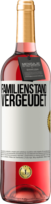 29,95 € Kostenloser Versand | Roséwein ROSÉ Ausgabe Familienstand: vergeudet Weißes Etikett. Anpassbares Etikett Junger Wein Ernte 2024 Tempranillo