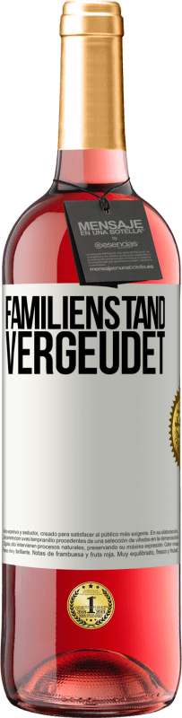 29,95 € Kostenloser Versand | Roséwein ROSÉ Ausgabe Familienstand: vergeudet Weißes Etikett. Anpassbares Etikett Junger Wein Ernte 2025 Tempranillo