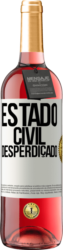 29,95 € Envio grátis | Vinho rosé Edição ROSÉ Estado civil: desperdiçado Etiqueta Branca. Etiqueta personalizável Vinho jovem Colheita 2024 Tempranillo