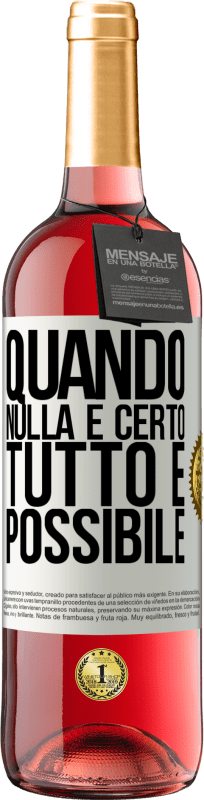 29,95 € Spedizione Gratuita | Vino rosato Edizione ROSÉ Quando nulla è certo, tutto è possibile Etichetta Bianca. Etichetta personalizzabile Vino giovane Raccogliere 2024 Tempranillo