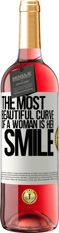 29,95 € Free Shipping | Rosé Wine ROSÉ Edition The most beautiful curve of a woman is her smile White Label. Customizable label Young wine Harvest 2024 Tempranillo