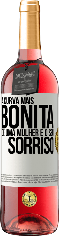 29,95 € Envio grátis | Vinho rosé Edição ROSÉ A curva mais bonita de uma mulher é o seu sorriso Etiqueta Branca. Etiqueta personalizável Vinho jovem Colheita 2024 Tempranillo