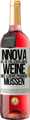 29,95 € Kostenloser Versand | Roséwein ROSÉ Ausgabe Innova, weil Sie ein Leben lang die Weine Ihres Lebens probieren müssen Weißes Etikett. Anpassbares Etikett Junger Wein Ernte 2023 Tempranillo