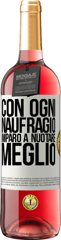 29,95 € Spedizione Gratuita | Vino rosato Edizione ROSÉ Con ogni naufragio imparo a nuotare meglio Etichetta Bianca. Etichetta personalizzabile Vino giovane Raccogliere 2024 Tempranillo