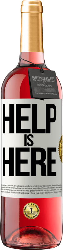 29,95 € Kostenloser Versand | Roséwein ROSÉ Ausgabe Help is Here Weißes Etikett. Anpassbares Etikett Junger Wein Ernte 2023 Tempranillo