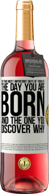 29,95 € Free Shipping | Rosé Wine ROSÉ Edition The two most important days of your life: The day you are born and the one you discover why White Label. Customizable label Young wine Harvest 2025 Tempranillo
