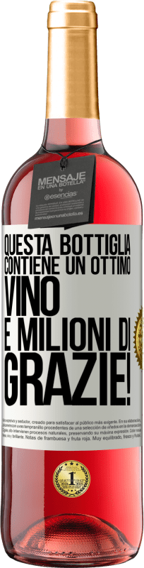 29,95 € Spedizione Gratuita | Vino rosato Edizione ROSÉ Questa bottiglia contiene un ottimo vino e milioni di GRAZIE! Etichetta Bianca. Etichetta personalizzabile Vino giovane Raccogliere 2024 Tempranillo