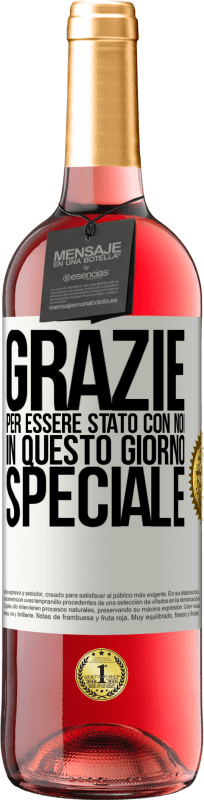 29,95 € Spedizione Gratuita | Vino rosato Edizione ROSÉ Grazie per essere stato con noi in questo giorno speciale Etichetta Bianca. Etichetta personalizzabile Vino giovane Raccogliere 2024 Tempranillo