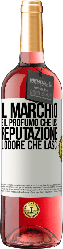 29,95 € Spedizione Gratuita | Vino rosato Edizione ROSÉ Il marchio è il profumo che usi. Reputazione, l'odore che lasci Etichetta Bianca. Etichetta personalizzabile Vino giovane Raccogliere 2024 Tempranillo