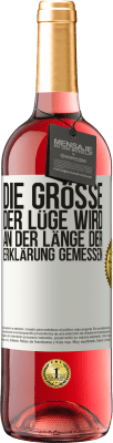 29,95 € Kostenloser Versand | Roséwein ROSÉ Ausgabe Die Größe der Lüge wird an der Länge der Erklärung gemessen Weißes Etikett. Anpassbares Etikett Junger Wein Ernte 2023 Tempranillo