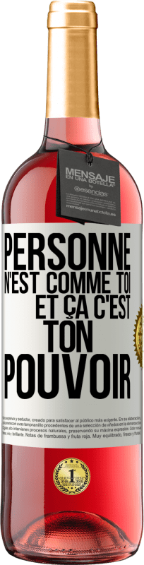 29,95 € Envoi gratuit | Vin rosé Édition ROSÉ Personne n'est comme toi et ça c'est ton pouvoir Étiquette Blanche. Étiquette personnalisable Vin jeune Récolte 2024 Tempranillo