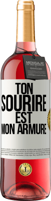 29,95 € Envoi gratuit | Vin rosé Édition ROSÉ Ton sourire est mon armure Étiquette Blanche. Étiquette personnalisable Vin jeune Récolte 2024 Tempranillo