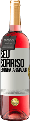 29,95 € Envio grátis | Vinho rosé Edição ROSÉ Seu sorriso é minha armadura Etiqueta Branca. Etiqueta personalizável Vinho jovem Colheita 2024 Tempranillo