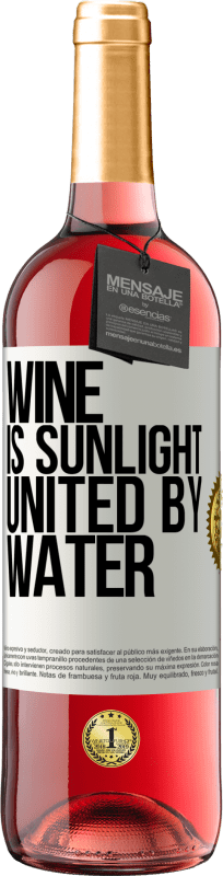 29,95 € 免费送货 | 桃红葡萄酒 ROSÉ版 酒是阳光，被水结合 白标. 可自定义的标签 青年酒 收成 2023 Tempranillo