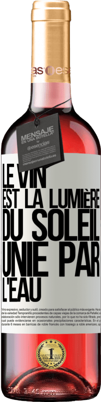 29,95 € Envoi gratuit | Vin rosé Édition ROSÉ Le vin est la lumière du soleil, unie par l'eau Étiquette Blanche. Étiquette personnalisable Vin jeune Récolte 2024 Tempranillo