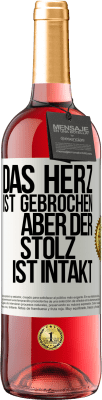 29,95 € Kostenloser Versand | Roséwein ROSÉ Ausgabe Das Herz ist gebrochen. Aber der Stolz ist intakt Weißes Etikett. Anpassbares Etikett Junger Wein Ernte 2023 Tempranillo