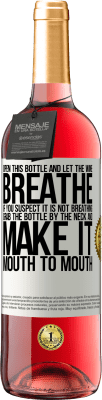 29,95 € 送料無料 | ロゼワイン ROSÉエディション このボトルを開けて、ワインを吸わせます。呼吸していないと思われる場合は、ボトルの首をつかんで口から口へ ホワイトラベル. カスタマイズ可能なラベル 若いワイン 収穫 2025 Tempranillo