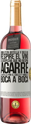 29,95 € Envío gratis | Vino Rosado Edición ROSÉ Abra esta botella y deje que respire el vino. Si sospecha que no respira, agarre la botella por el cuello y hágale el boca a Etiqueta Blanca. Etiqueta personalizable Vino joven Cosecha 2024 Tempranillo