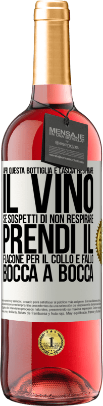 29,95 € Spedizione Gratuita | Vino rosato Edizione ROSÉ Apri questa bottiglia e lascia respirare il vino. Se sospetti di non respirare, prendi il flacone per il collo e fallo bocca Etichetta Bianca. Etichetta personalizzabile Vino giovane Raccogliere 2024 Tempranillo