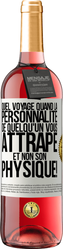 29,95 € Envoi gratuit | Vin rosé Édition ROSÉ Quel voyage quand la personnalité de quelqu'un vous attrape et non son physique! Étiquette Blanche. Étiquette personnalisable Vin jeune Récolte 2024 Tempranillo