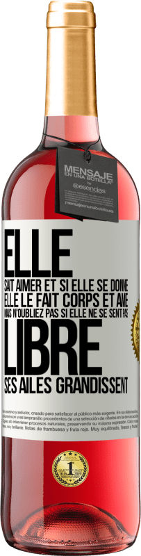 29,95 € Envoi gratuit | Vin rosé Édition ROSÉ Elle sait aimer et si elle se donne, elle le fait corps et âme. Mais n'oubliez pas si elle ne se sent pas libre, ses ailes grand Étiquette Blanche. Étiquette personnalisable Vin jeune Récolte 2024 Tempranillo