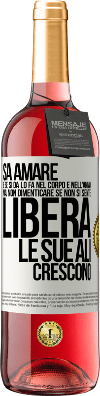 29,95 € Spedizione Gratuita | Vino rosato Edizione ROSÉ Sa amare, e se si dona, lo fa nel corpo e nell'anima. Ma, non dimenticare, se non ti senti libero, le tue ali crescono Etichetta Bianca. Etichetta personalizzabile Vino giovane Raccogliere 2024 Tempranillo