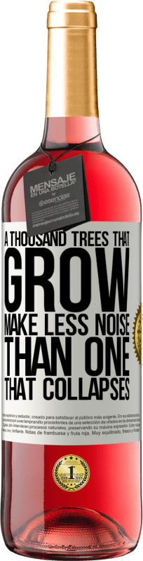 29,95 € Free Shipping | Rosé Wine ROSÉ Edition A thousand trees that grow make less noise than one that collapses White Label. Customizable label Young wine Harvest 2024 Tempranillo