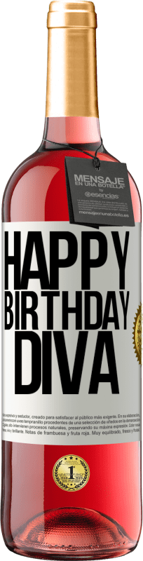 29,95 € Free Shipping | Rosé Wine ROSÉ Edition Happy birthday Diva White Label. Customizable label Young wine Harvest 2023 Tempranillo