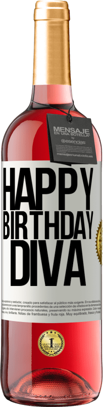 29,95 € Free Shipping | Rosé Wine ROSÉ Edition Happy birthday Diva White Label. Customizable label Young wine Harvest 2024 Tempranillo