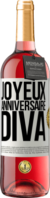 29,95 € Envoi gratuit | Vin rosé Édition ROSÉ Joyeux anniversaire, Diva Étiquette Blanche. Étiquette personnalisable Vin jeune Récolte 2024 Tempranillo