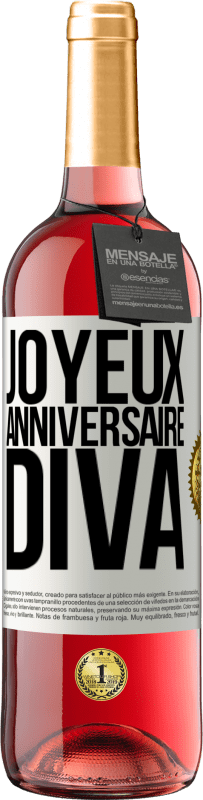 29,95 € Envoi gratuit | Vin rosé Édition ROSÉ Joyeux anniversaire, Diva Étiquette Blanche. Étiquette personnalisable Vin jeune Récolte 2023 Tempranillo