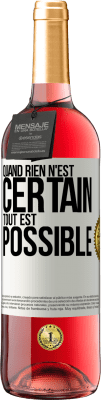 29,95 € Envoi gratuit | Vin rosé Édition ROSÉ Quand rien n'est certain, tout est possible Étiquette Blanche. Étiquette personnalisable Vin jeune Récolte 2024 Tempranillo