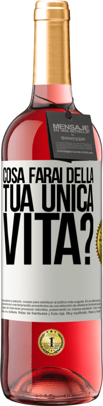 29,95 € Spedizione Gratuita | Vino rosato Edizione ROSÉ Cosa farai della tua unica vita? Etichetta Bianca. Etichetta personalizzabile Vino giovane Raccogliere 2023 Tempranillo