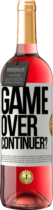 29,95 € Envoi gratuit | Vin rosé Édition ROSÉ GAME OVER. Continuer? Étiquette Blanche. Étiquette personnalisable Vin jeune Récolte 2023 Tempranillo